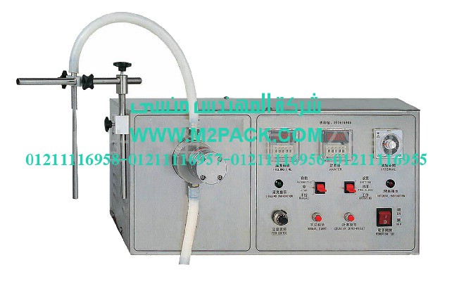 ماكينة تعبئة السوائل نصف أوتوماتيكية التي نقدمها نحن شركة المهندس منسي لتوريد جميع مستلزمات التغليف الحديث من مواد التعبئة و التغليف و الصناعات الهندسيه –  ام تو باك